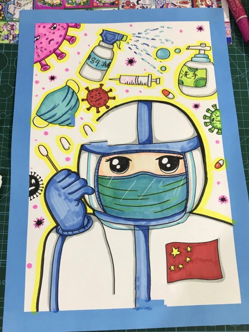 初二画疫情，手绘疫情画面？