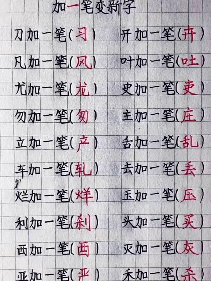 一加一笔是什么字能变几个字，一加一笔是什么字,而且能有几个字-第6张图片-优品飞百科