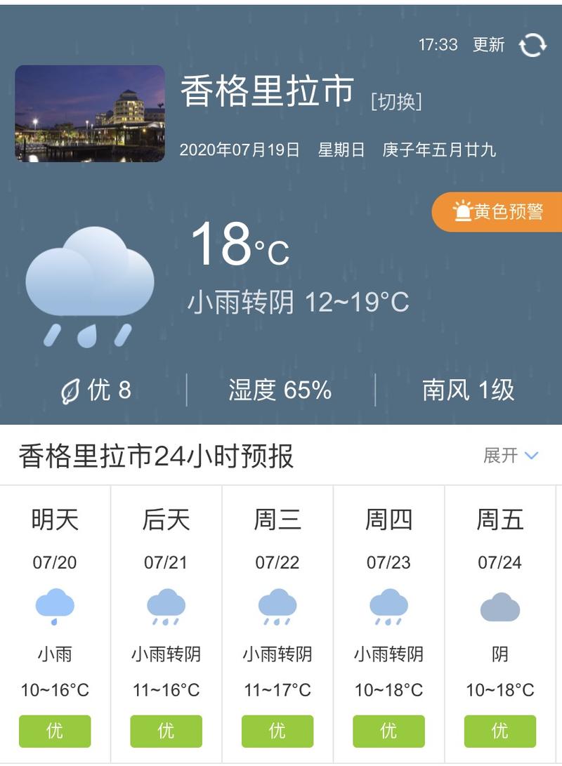 香格里拉天气预报？香格里拉天气预报7天查询？-第5张图片-优品飞百科