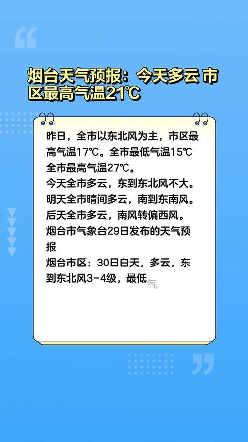 烟台天气预报一周，烟台天气预报实时查询-第2张图片-优品飞百科