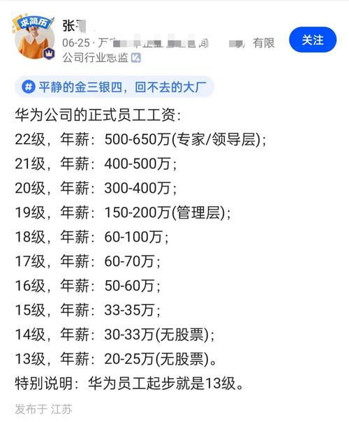 华为工资15级员工每月多少钱，华为15级工资标准-第7张图片-优品飞百科