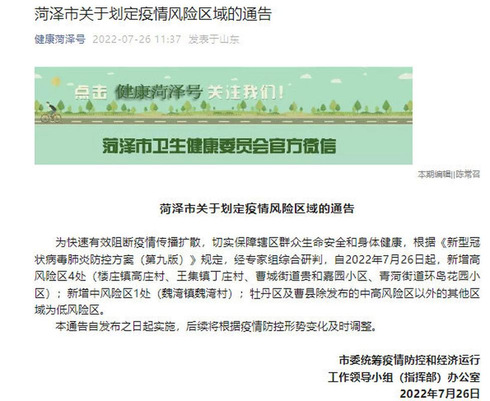 菏泽疫情等级，疫情最新数据消息山东菏泽市？-第2张图片-优品飞百科