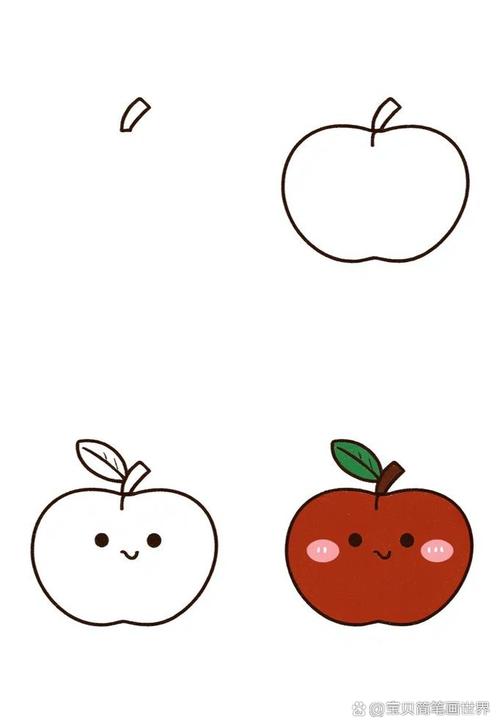 苹果简笔画怎么画，苹果简笔画怎么画图-第4张图片-优品飞百科