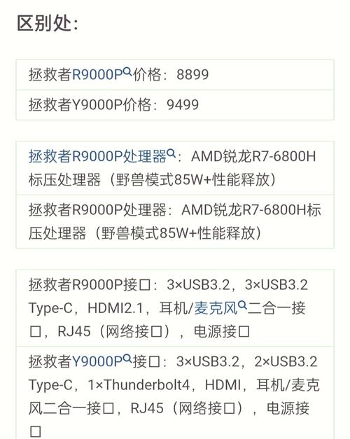 联想r9000p和y9000p区别，联想y9000p2021和r9000p？-第2张图片-优品飞百科