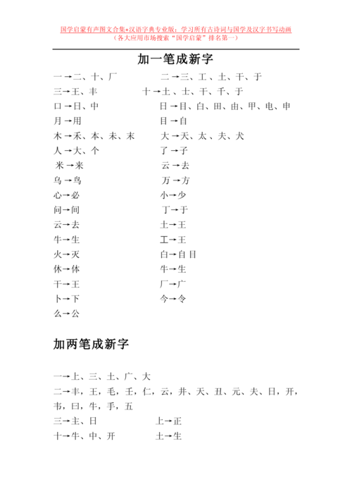 一加二笔有哪些字，一加二笔变新字大全？-第1张图片-优品飞百科
