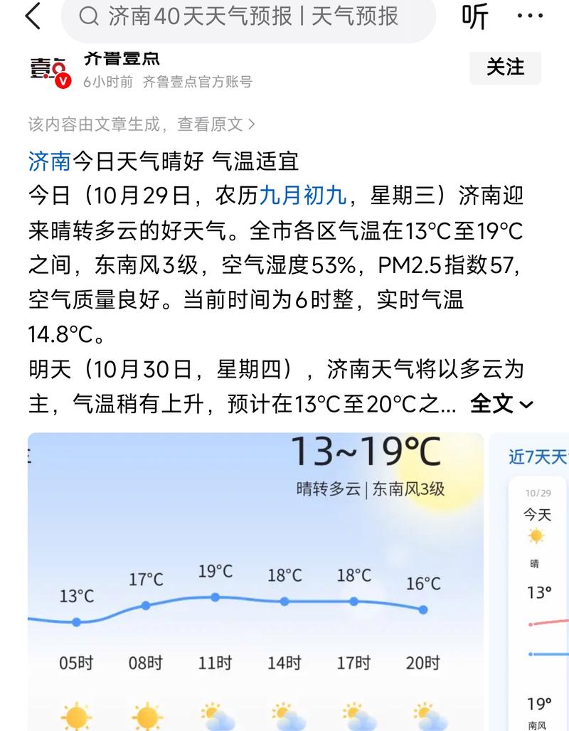 济南今日天气晴冷，济南今日气温？-第5张图片-优品飞百科