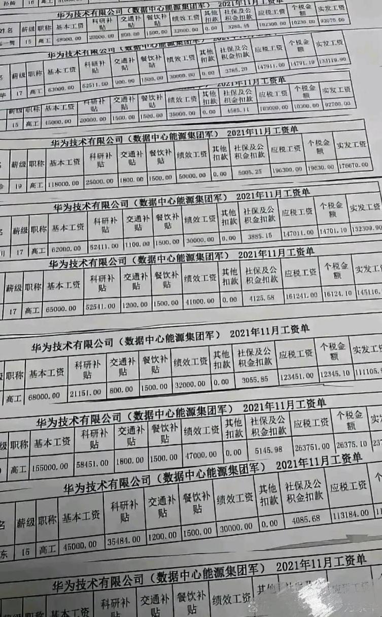 华为一般员工工资多少？华为工资多少?？