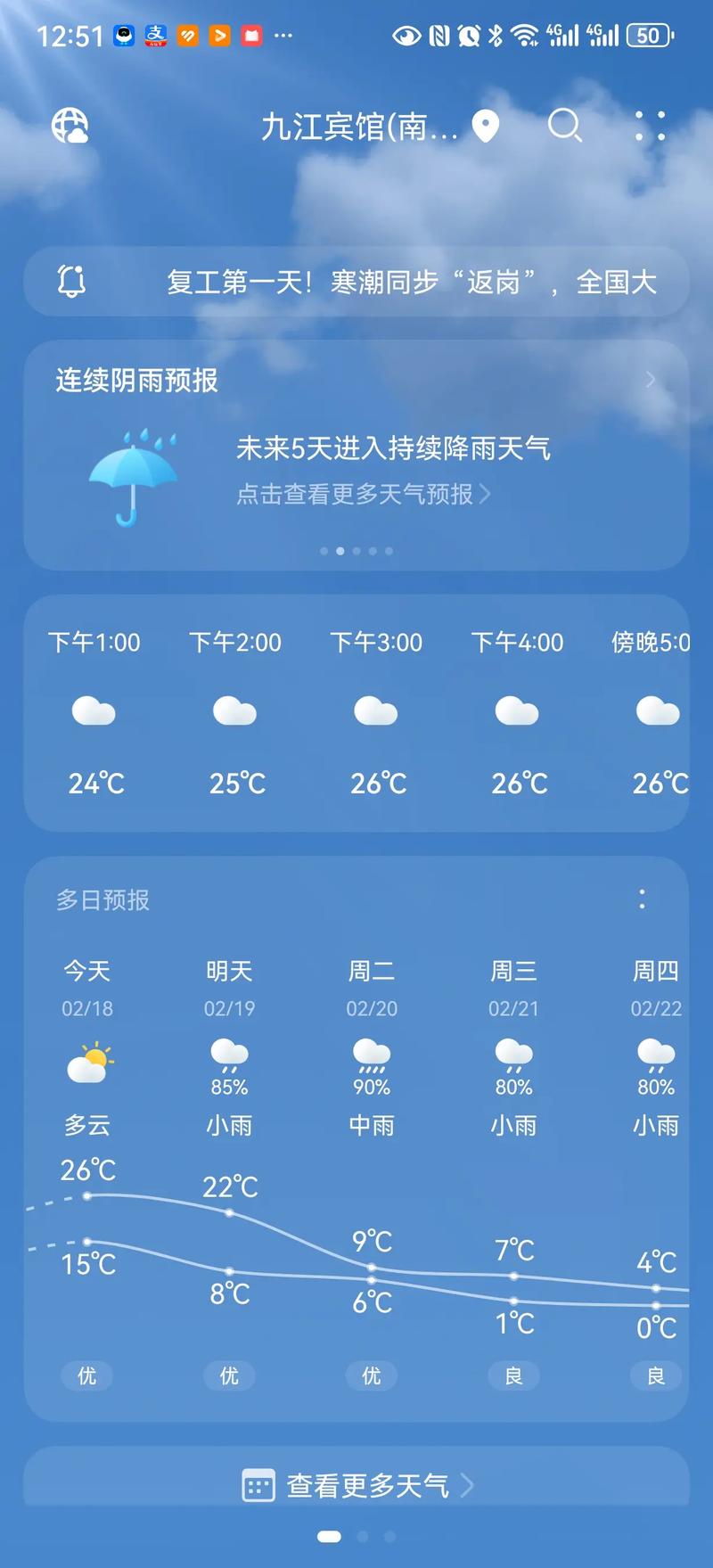 永修今日天气预报，永修今日天气预报24小时查询结果？